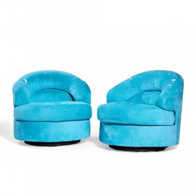  Directional Directional Mid Century Swivel Lounge Chairs Pair