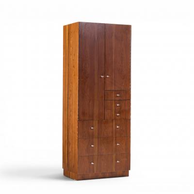  Directional Directional Mid Century Walnut and Chrome Armoire Dresser