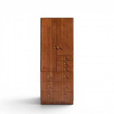  Directional Directional Mid Century Walnut and Chrome Armoire Dresser
