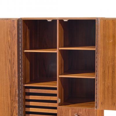  Directional Directional Mid Century Walnut and Chrome Armoire Dresser