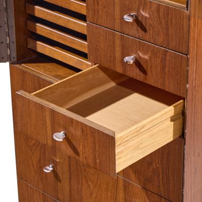  Directional Directional Mid Century Walnut and Chrome Armoire Dresser