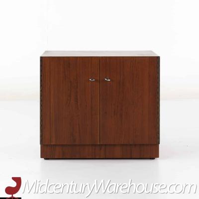  Directional Directional Mid Century Walnut and Chrome Nightstand