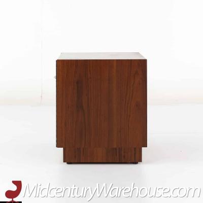  Directional Directional Mid Century Walnut and Chrome Nightstand