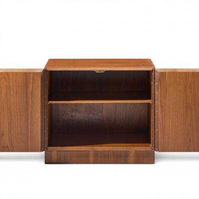  Directional Directional Mid Century Walnut and Chrome Nightstands Pair