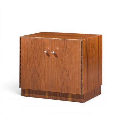  Directional Directional Mid Century Walnut and Chrome Nightstands Pair