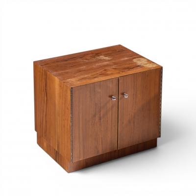  Directional Directional Mid Century Walnut and Chrome Nightstands Pair