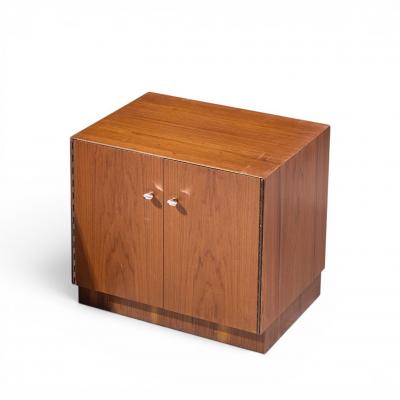  Directional Directional Mid Century Walnut and Chrome Nightstands Pair
