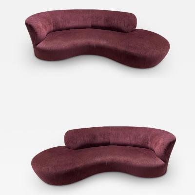  Directional Pair Vladimir Kagan Left Right Arm Cloud Sofas for Directional 1980