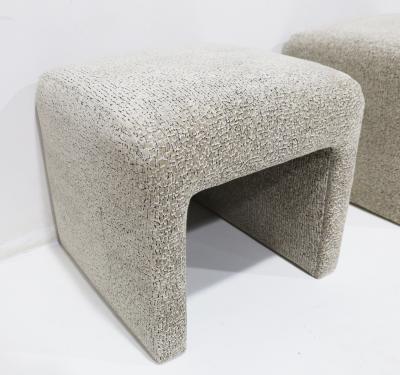  Directional Pair of Directional Ottomans in a Zinc Velvet
