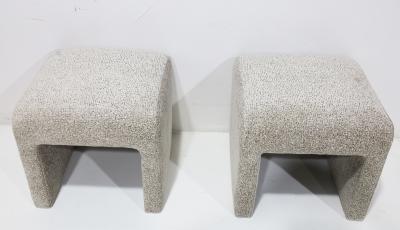 Directional Pair of Directional Ottomans in a Zinc Velvet
