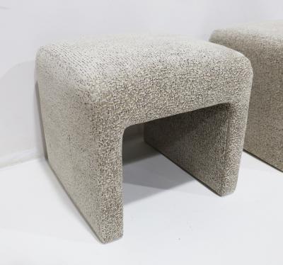  Directional Pair of Directional Ottomans in a Zinc Velvet