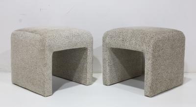  Directional Pair of Directional Ottomans in a Zinc Velvet