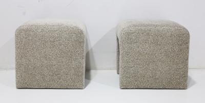  Directional Pair of Directional Ottomans in a Zinc Velvet