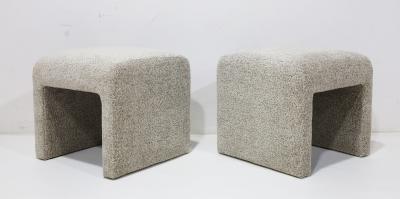  Directional Pair of Directional Ottomans in a Zinc Velvet