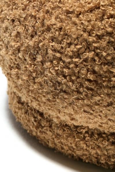  Directional Pair of Directional Post Modern Poufs Ottomans in Curly Camel Teddy Bear Fabric