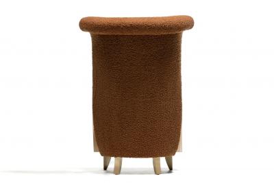  Directional Pair of High Back Directional Armchairs in Caf Boucl with Bleached Wood Arms