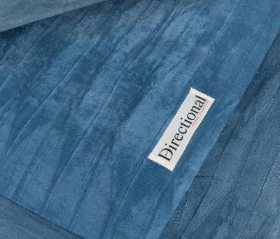  Directional Pair of Large Blue Velvet Ottomans by Directional