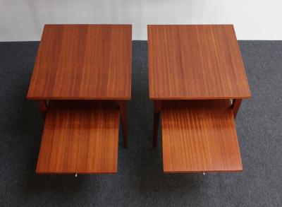 Directional Pair of Paul Mccobb Calvin Group Mahogany and Brass Nightstands for Directional