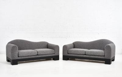  Directional Pair of Postmodern Sofas by Directional Furniture 1980
