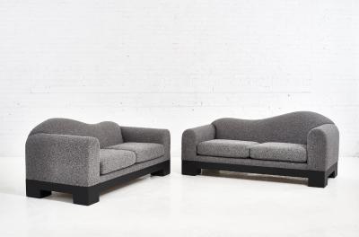  Directional Pair of Postmodern Sofas by Directional Furniture 1980