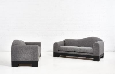  Directional Pair of Postmodern Sofas by Directional Furniture 1980
