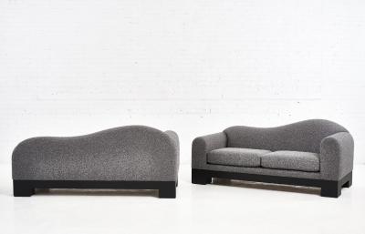  Directional Pair of Postmodern Sofas by Directional Furniture 1980