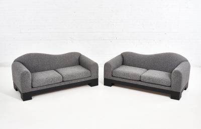  Directional Pair of Postmodern Sofas by Directional Furniture 1980