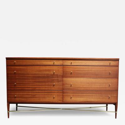  Directional Paul Mccobb Calvin Group Mahogany and Brass Double Dresser Chest of Drawers