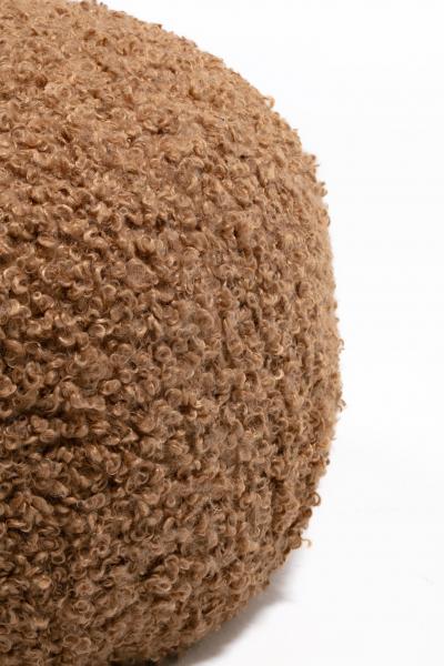  Directional Post Modern Directional Pouf Ottoman in Teddy Bear Camel Boucl 