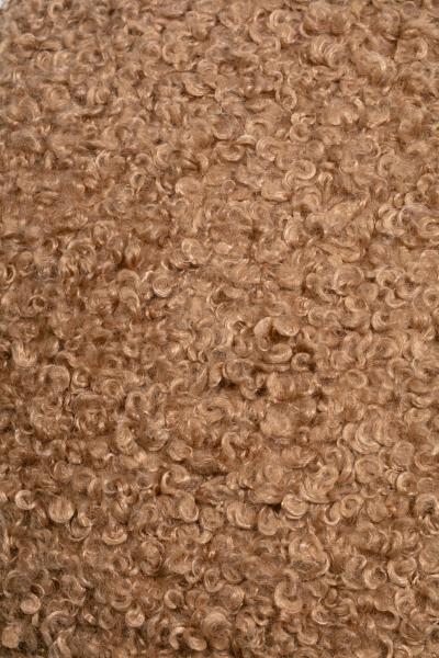  Directional Post Modern Directional Pouf Ottoman in Teddy Bear Camel Boucl 
