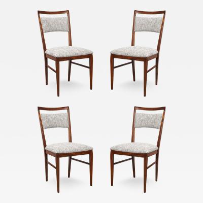  Directional Set of 4 Paul McCobb Mid Century Sculptural Walnut Dining Chairs by Directional