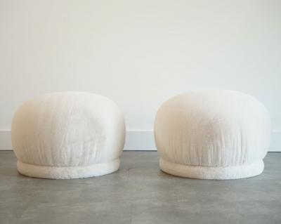  Directional Set of Swivel Poufs Ottomans by Directional 1970s