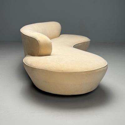 Directional Vladimir Kagan Directional Mid Century Modern Serpentine Cloud Sofa Velvet