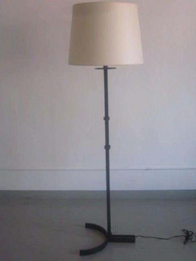  Disderot Pair of French Mid Century Modern Iron Floor Lamps by Disderot