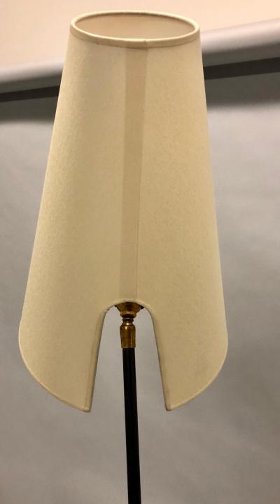 Disderot Pair of French Mid Century Modern Wrought Iron Floor Lamps Disderot Attributed