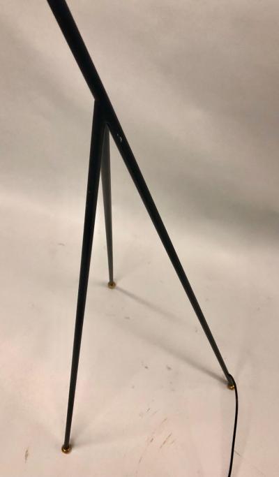  Disderot Pair of French Mid Century Modern Wrought Iron Floor Lamps Disderot Attributed