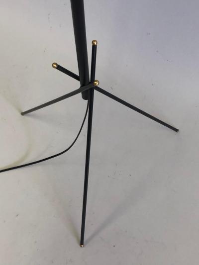 Disderot Pair of French Mid Century Modern Wrought Iron Floor Lamps Disderot Attributed