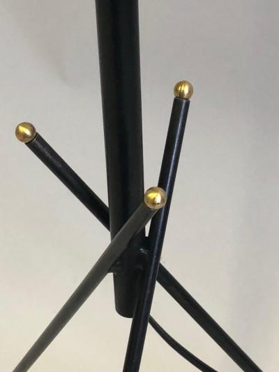  Disderot Pair of French Mid Century Modern Wrought Iron Floor Lamps Disderot Attributed