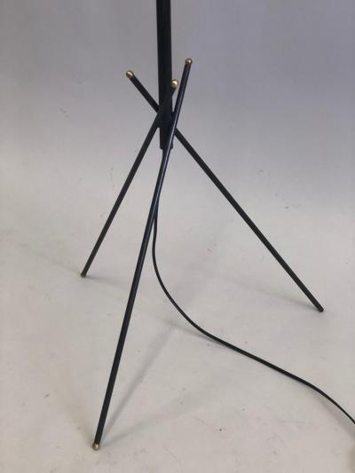  Disderot Pair of French Mid Century Modern Wrought Iron Floor Lamps Disderot Attributed