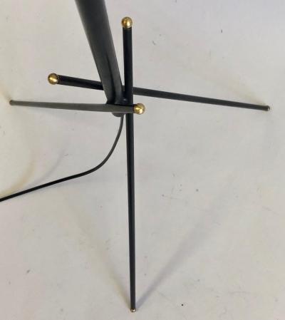  Disderot Pair of French Mid Century Modern Wrought Iron Floor Lamps Disderot Attributed