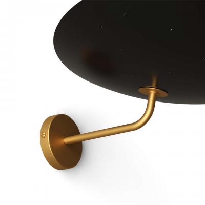  Disderot Pierre Disderot Model 2059 Large Perforated Wall Lamp in Black Brushed Brass