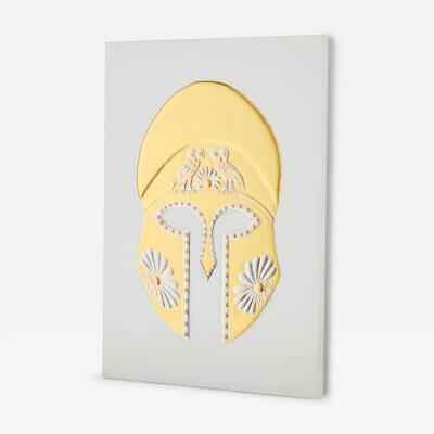  Diyana Double Owl Helmet Gold and Platinum Leaf Relief by Diyana