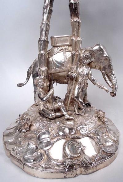  Dobson Sons English Edwardian Exotic Raj Elephant Imperial Centerpiece 1902