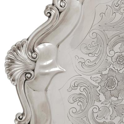  Dobson Sons Large silver salver by Dobson Sons 19th century