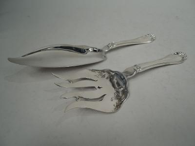 Dominick Haff Dominick Haff Century American Sterling Silver Fish Serving Pair