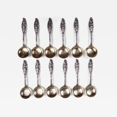  Dominick Haff Set of 12 Dominick Haff Labors of Cupid Five O Clock Spoons
