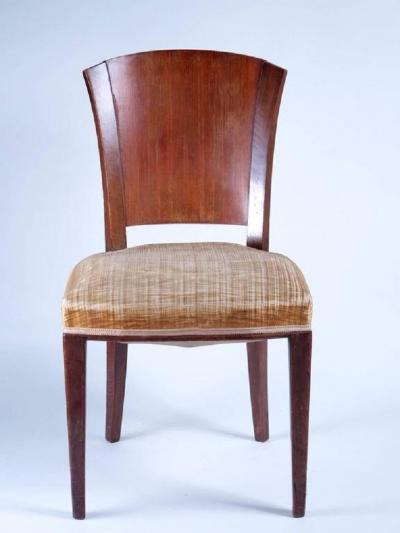  Dominique Dominique Set of Six Rosewood and Walnut Dining Chairs