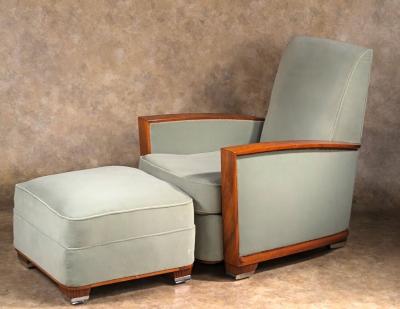  Dominique Dominique pair of club chairs with footstool