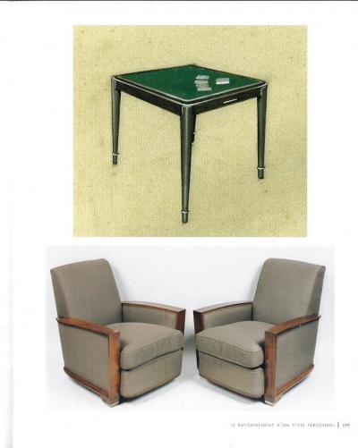  Dominique Dominique pair of club chairs with footstool