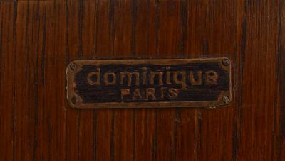  Dominique French Art Deco Calamander Wood Double Pedestal Base Desk